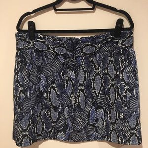 New York & Co Snake Print Skirt XL Black & Blue
